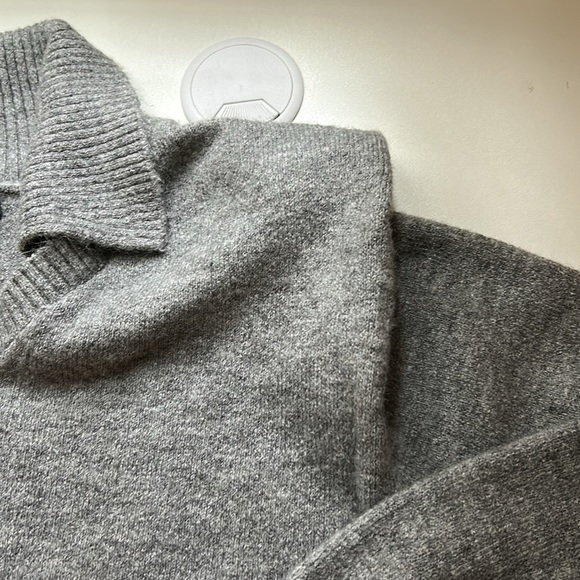 Gray V-Neck Women's Sweater - Picture 6 of 6